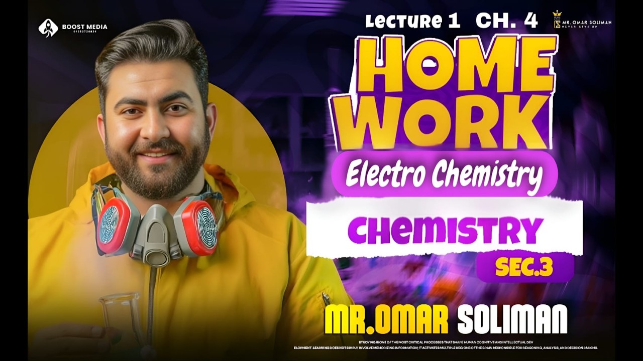 3rd secondary Class sheet homework lecture 1 chapter 4 Electrochemistry 2026