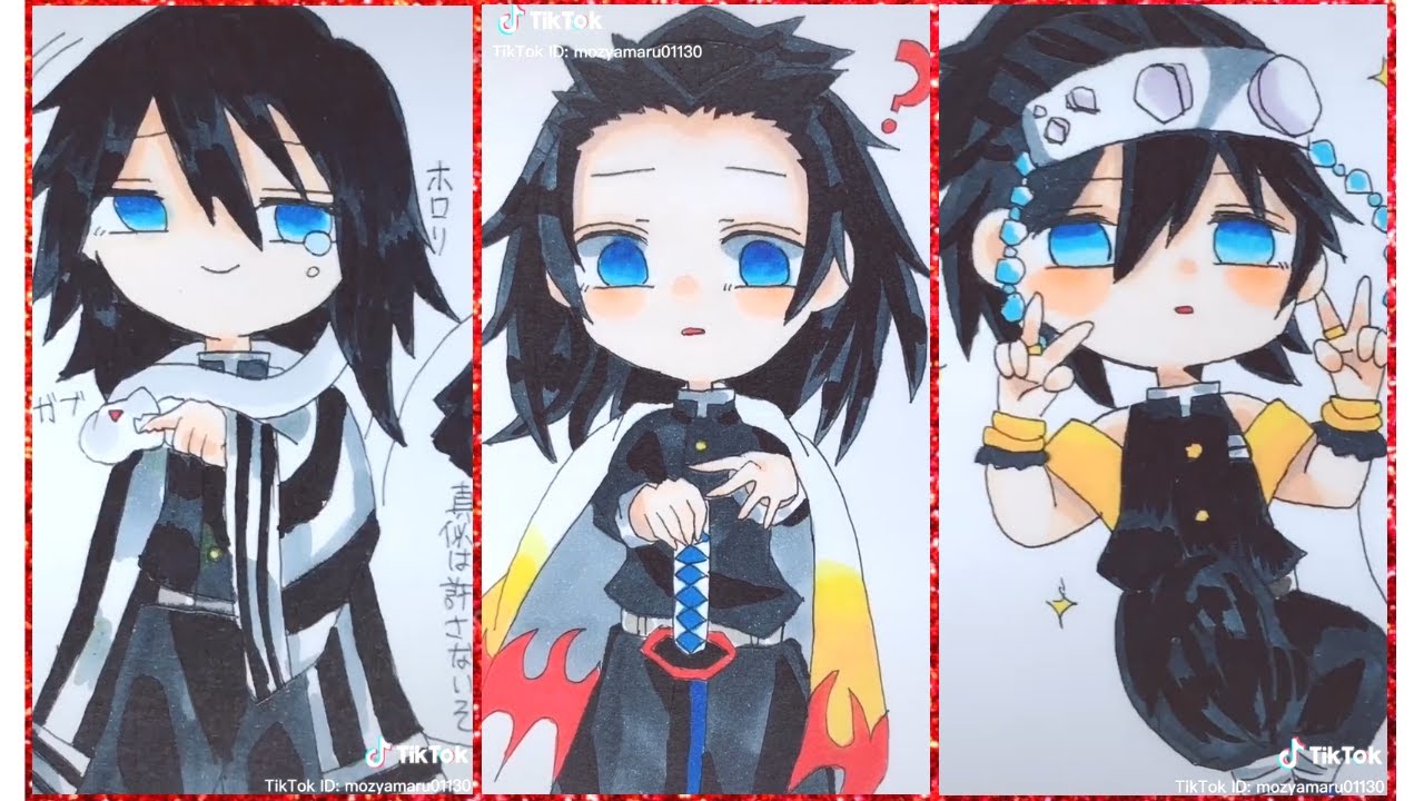 【鬼滅の刃】面白TikTok 柱チャレンジなど　イラスト紹介ほこてさん