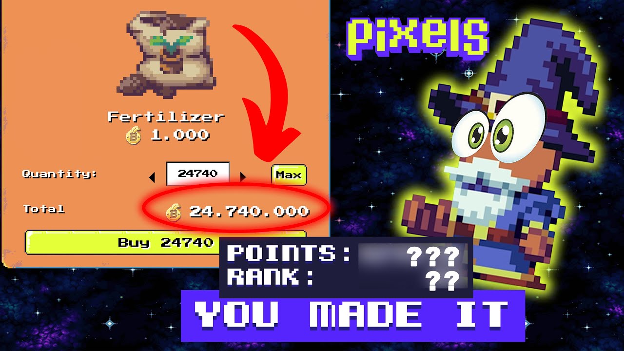 I spent 24,000,000 coins on Fertiliser to get an insane rank - A Chosen Ones Journey - Pixels Game