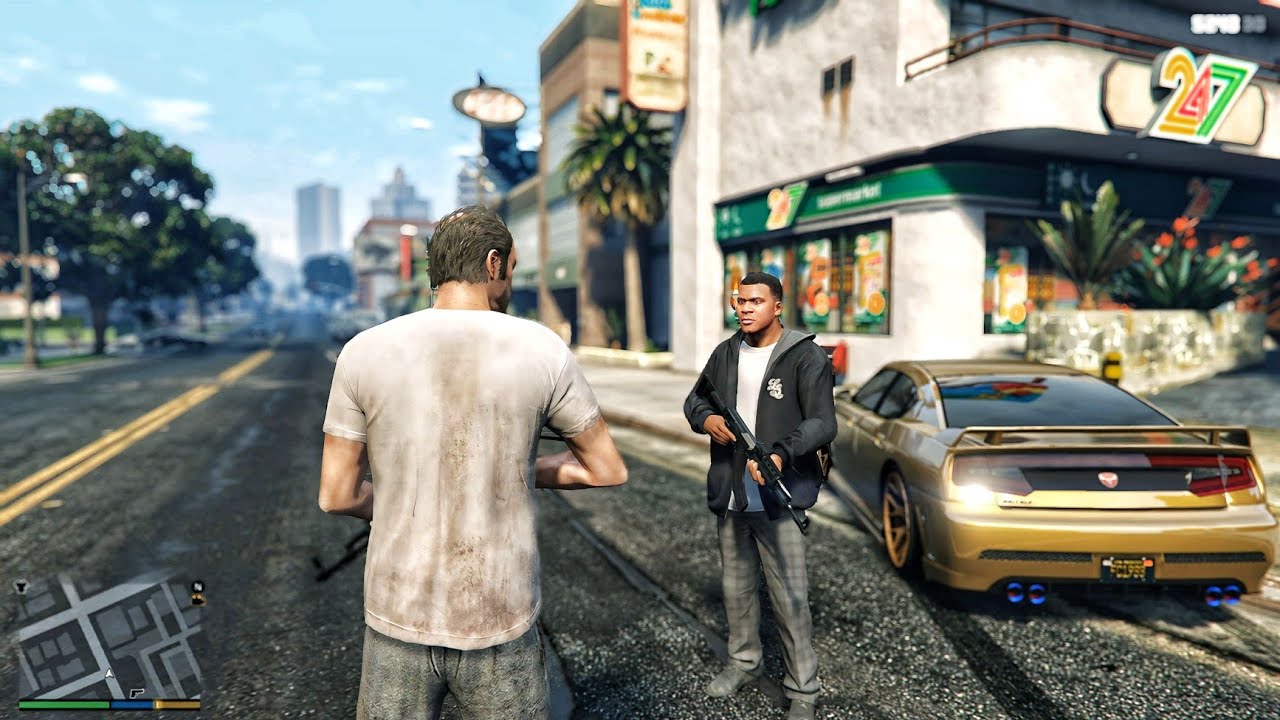 Gta V Enchanted - Franklin Joins Trevor After Urgent Call, Police Force Behind Them