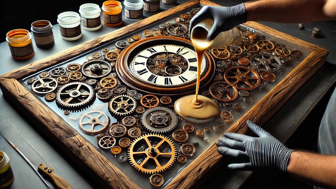 Epoxy Table Time Machine Portal to the Past with Laser Creality FALCON2 Pro