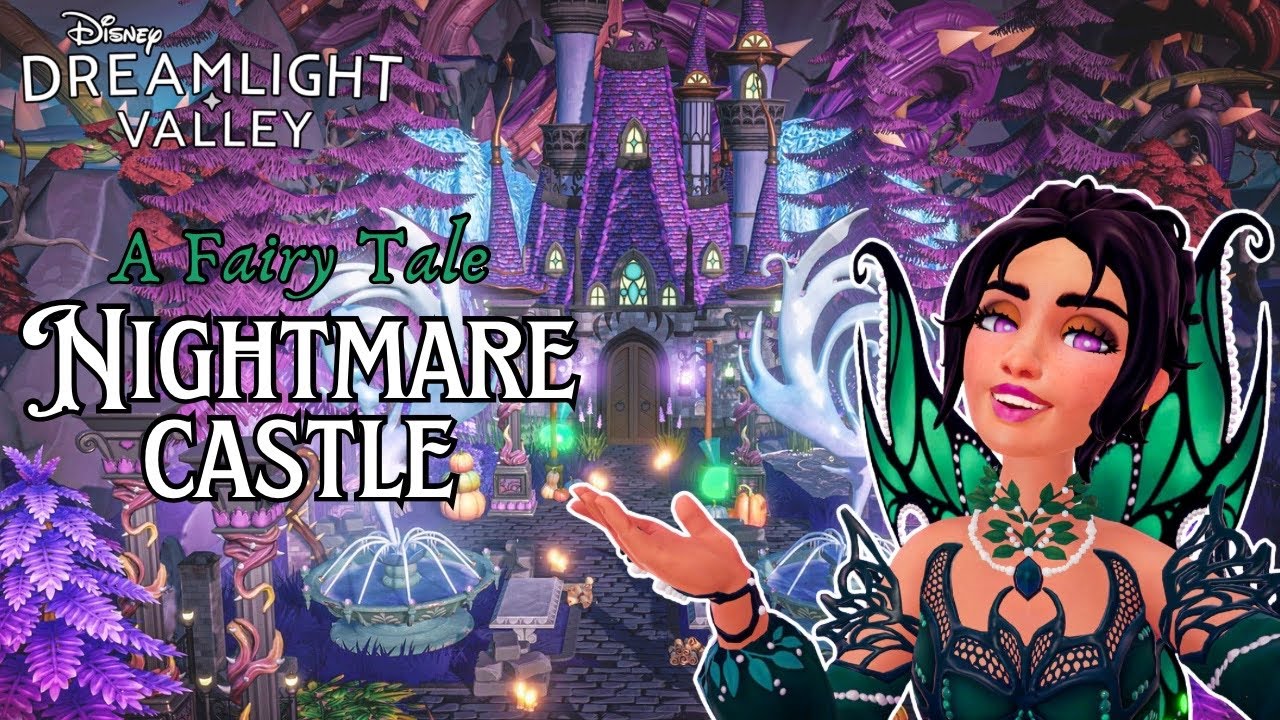 NIGHTMARE CASTLE SPEED BUILD 🖤 | Let’s Make a Fairy Tale Forgotten Lands in Disney Dreamlight Valley