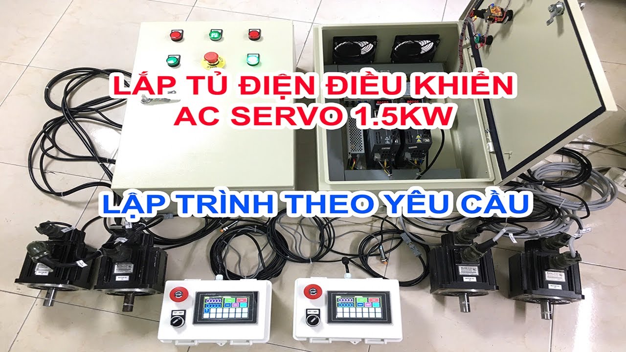 LẮP TỦ ĐIỀU KHIỂN 2 ĐỘNG CƠ AC SERVO 1.5KW - LẬP TRÌNH THEO YÊU CẦU