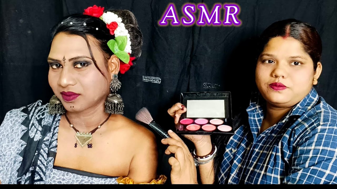 ASMR~ Doing My Elder Brother Transformation Indian Tribal Makeup (Tingle's) @asmrsangi7044 🌹❤️