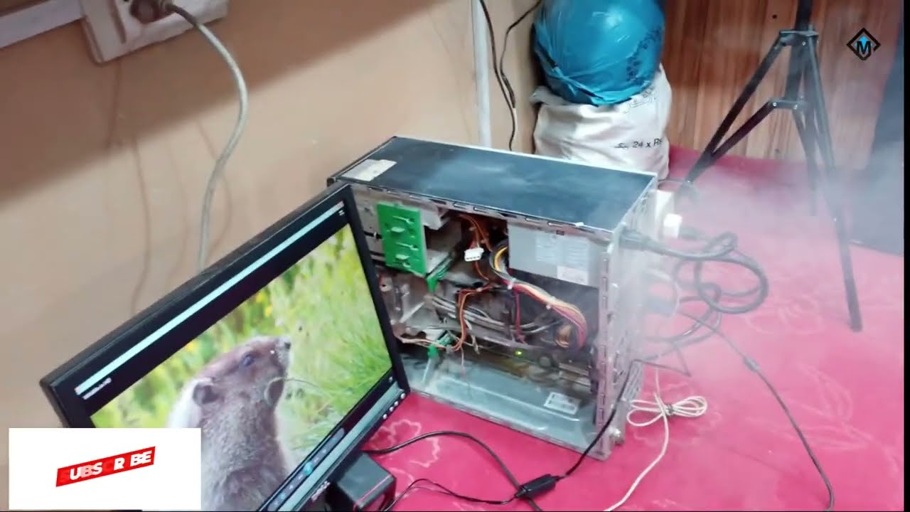 COMPUTER IN 300 VOLTAGE !300 वोल्टेज देने पर CPU का हो गया बुरा हल ⚠️⚡️ #mrmalik @Malikexperiment07