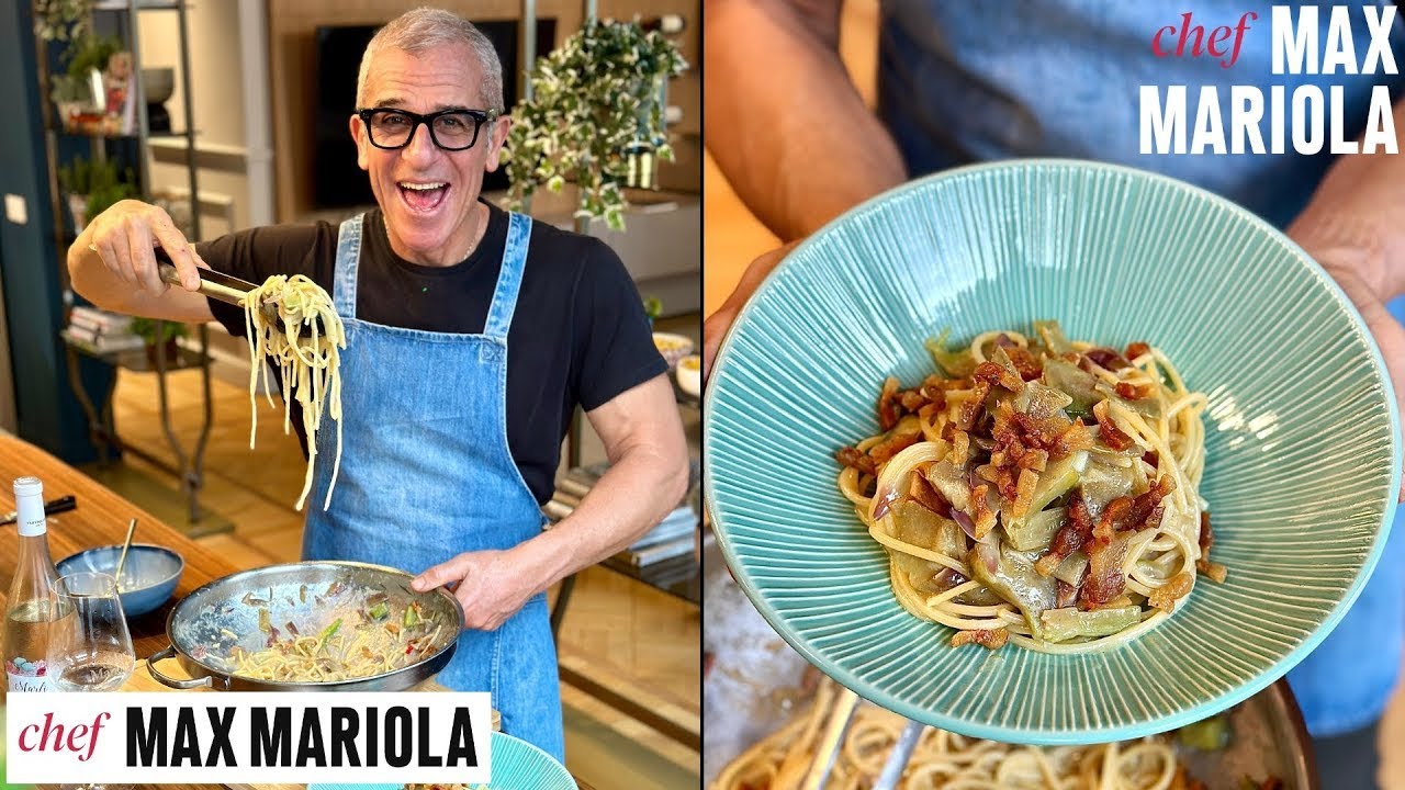Spaghetti con Carciofi Guanciale e Pecorino - Ricetta di Chef Max Mariola