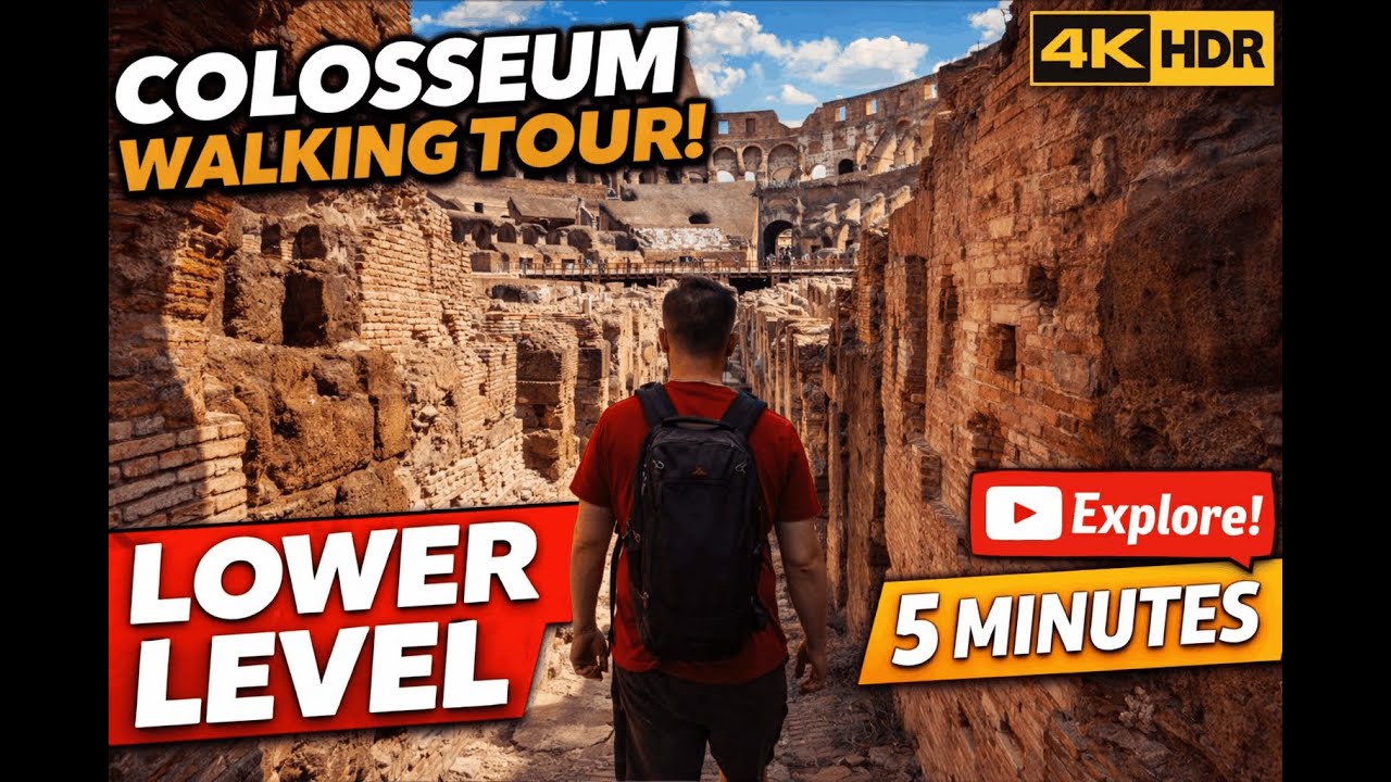 Colosseum Lower Level Walk | 4K HDR Immersive Tour (5 Minutes)