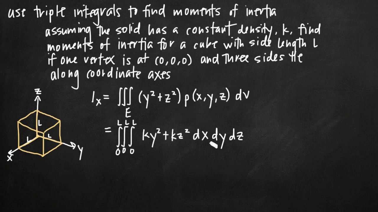 Moments of inertia with triple integrals (KristaKingMath)