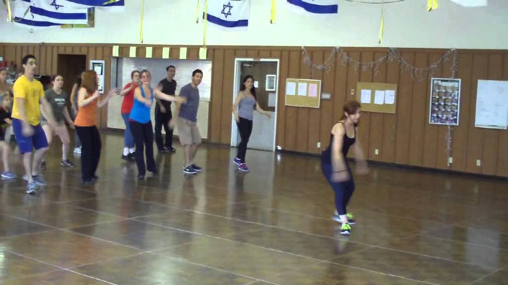 Choreographer Orly Setareh teaches an Israeli line dance in Malibu (May 2013)