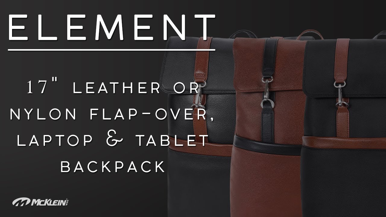 17'' Two-Tone, Flap-Over, Laptop & Tablet Backpack THE ELEMENT | McKleinUSA