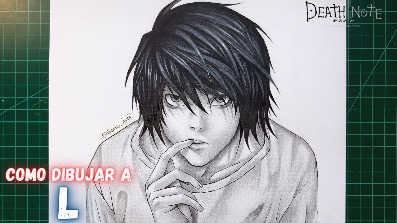 Como dibujar a L Lawliet de Death Note paso a paso | How to draw L from Death Note