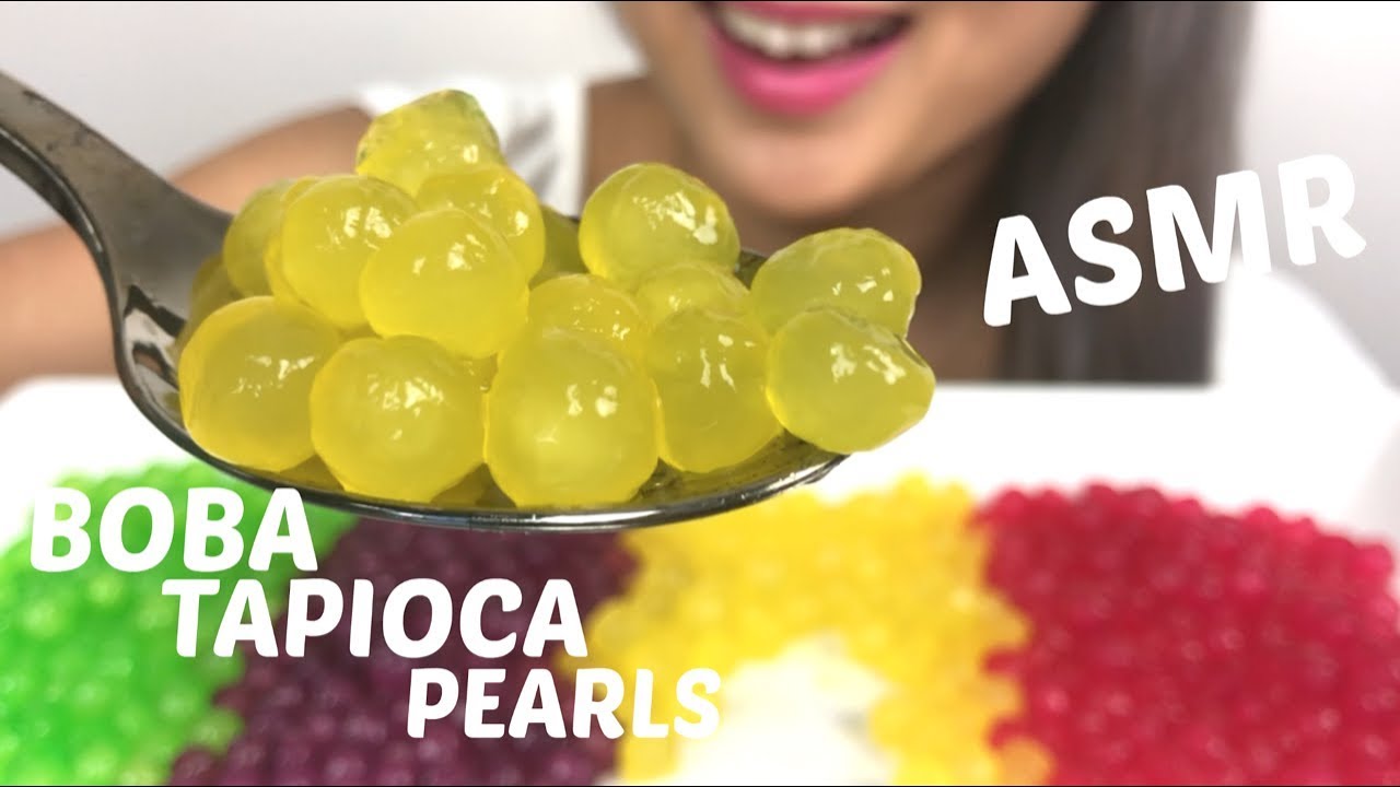 BOBA TAPIOCA PEARLS | ASMR *No Talking Sticky, Chewy Eating Sounds | N.E Let's eat