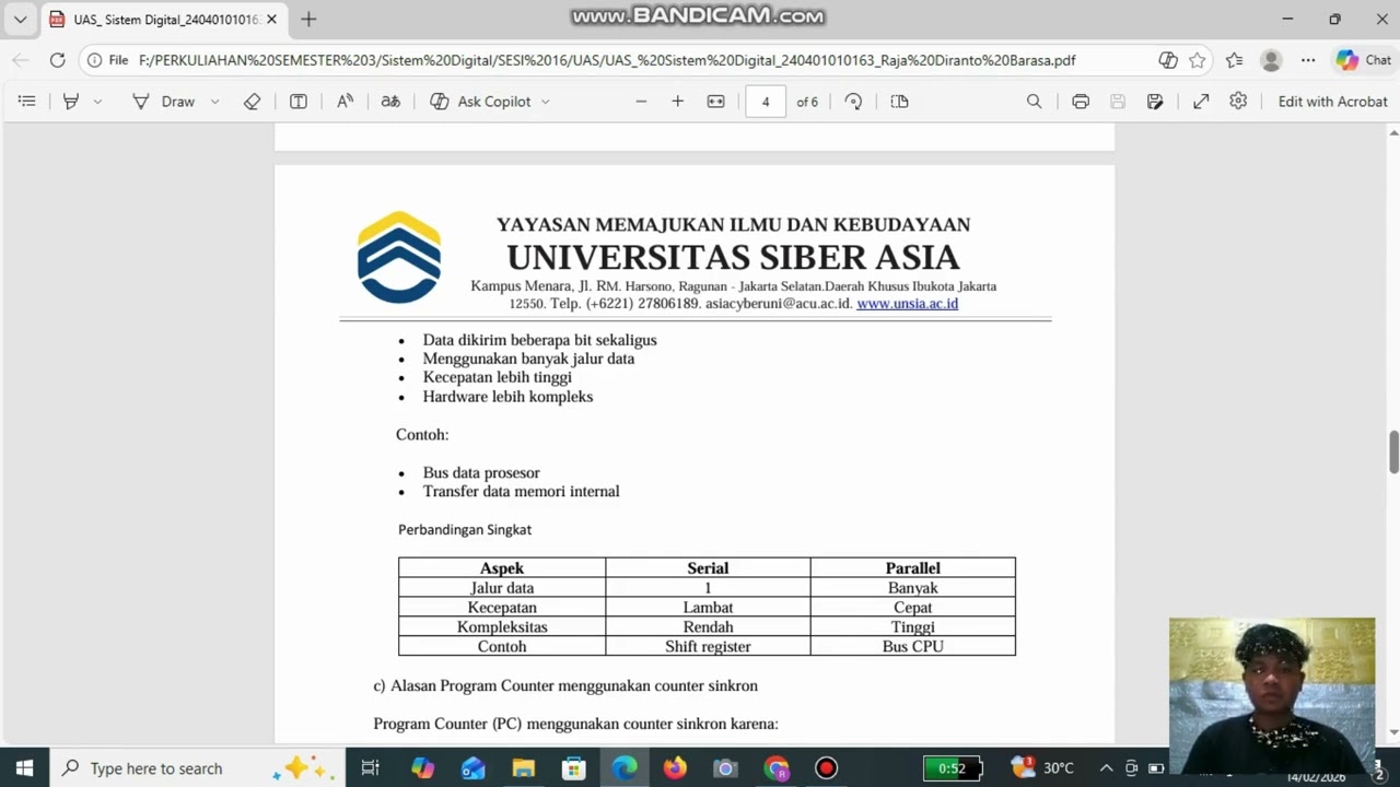 Menjelaskan jawaban UAS Sistem Digital #UNSIA #Informatika #PJJInformatikaUNSIA #KuliahOnline