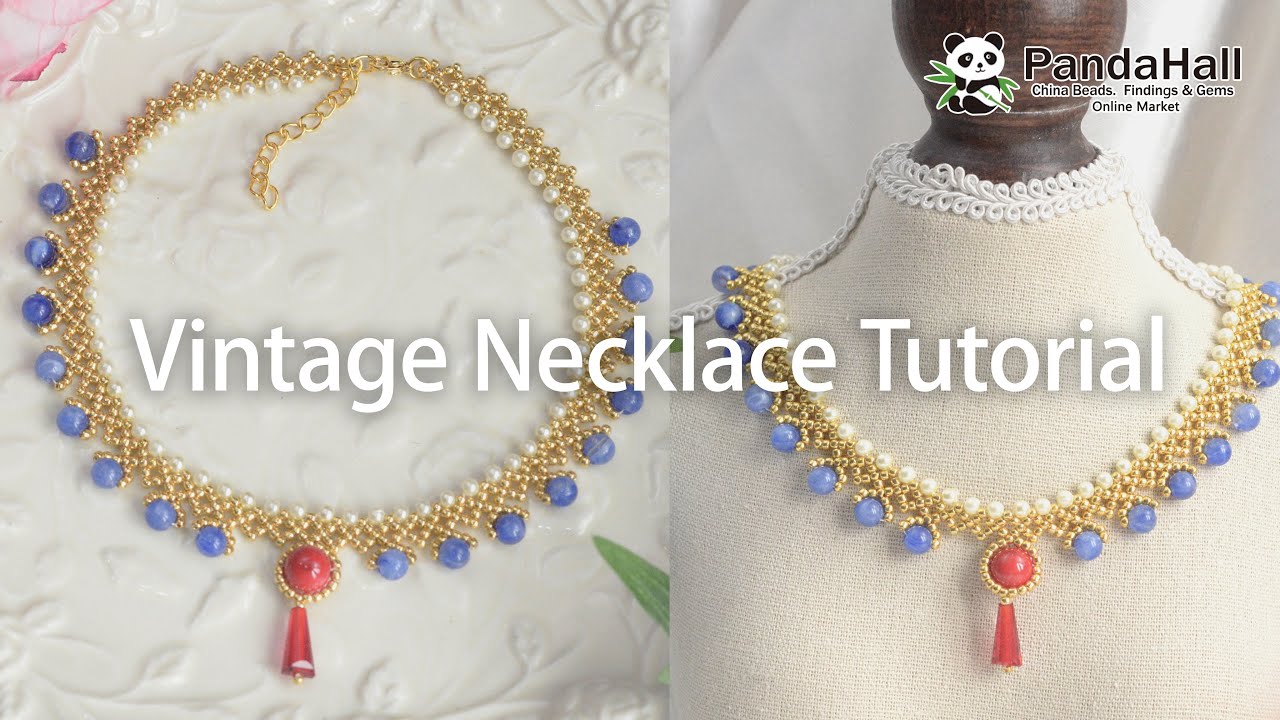 ✨ Vintage Blue Faux Jade & Pearl Beaded Necklace Everyone Is Searching For! 💙📿 #necklacedesigns