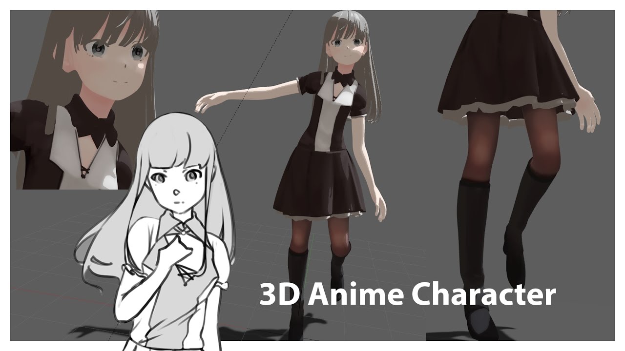 3D Anime Character [Hair Physics and Material Setup] - Blender