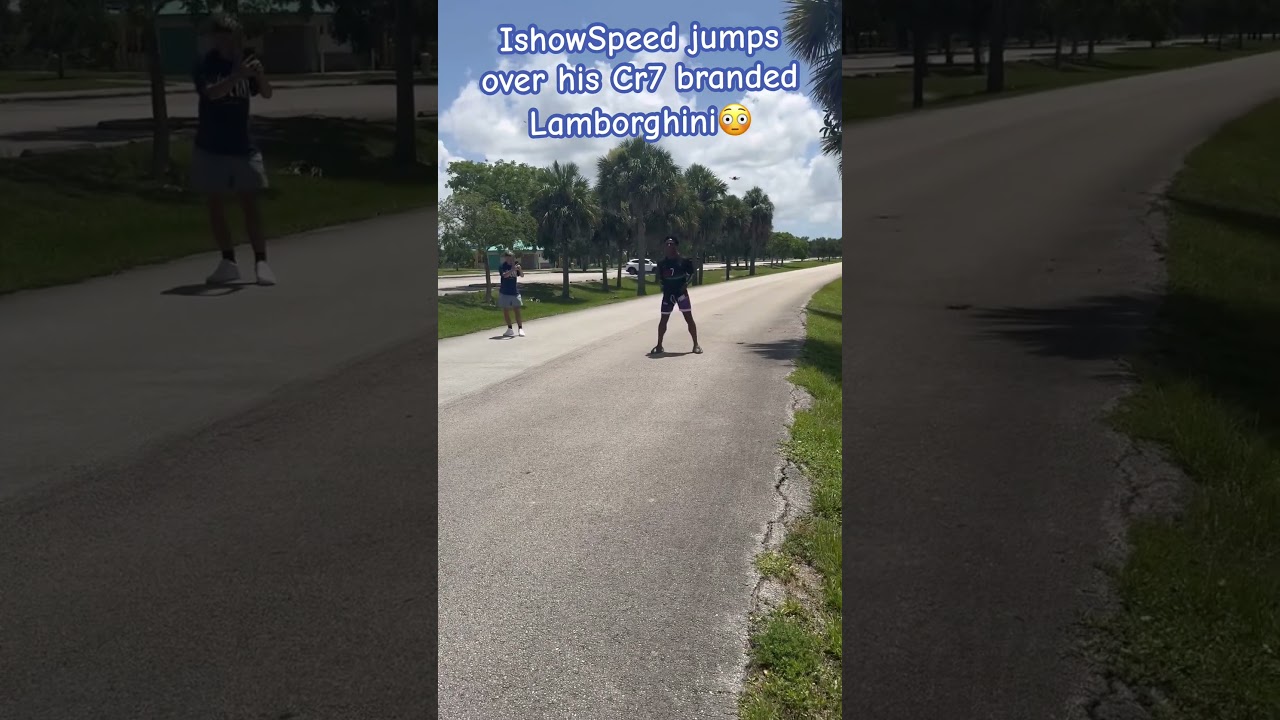 IshowSpeed jumps over his Lamborghini - Speed 