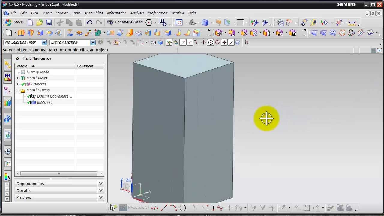 NX8.5 Tutorial Video 1