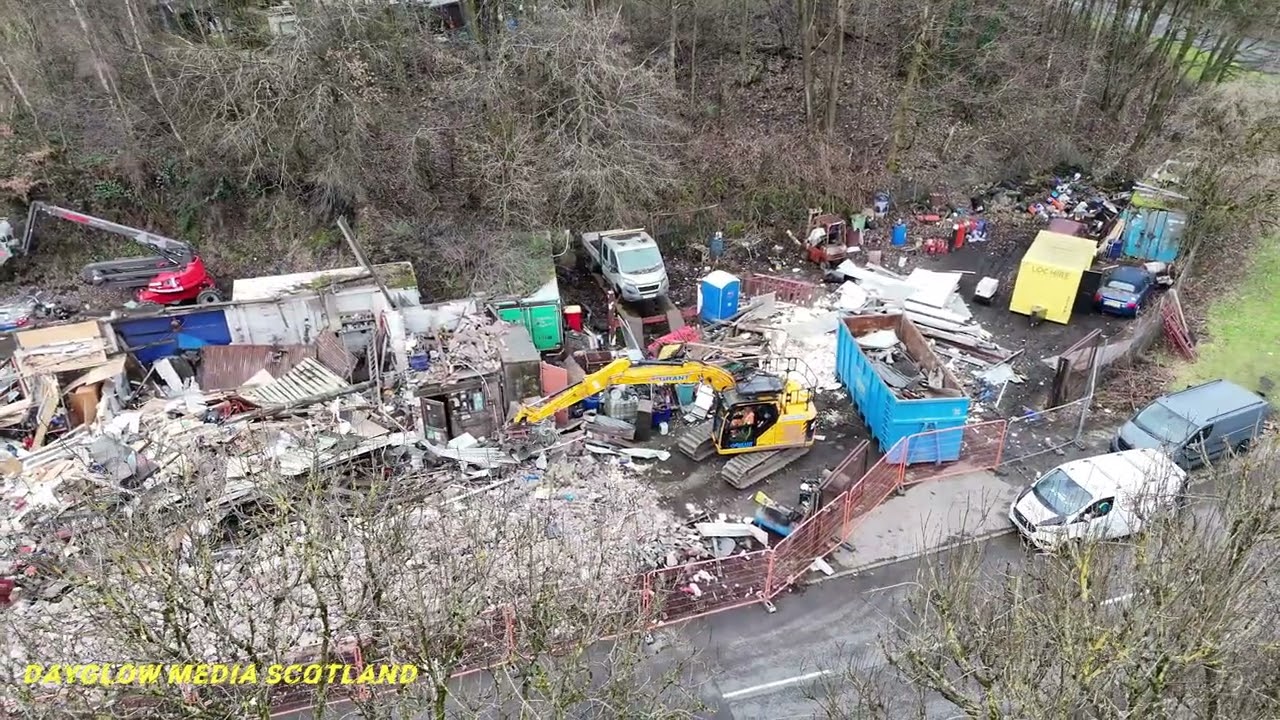 Bonnyside Road demolition day 3 drone  footage  