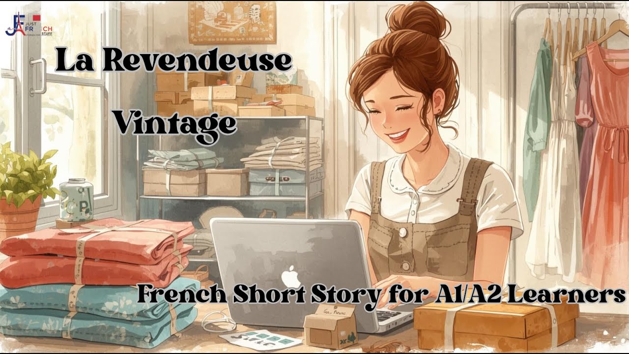 🎀 La Revendeuse Vintage | Easy French Story for A1–A2 Learners (Subtitles: Français + English)