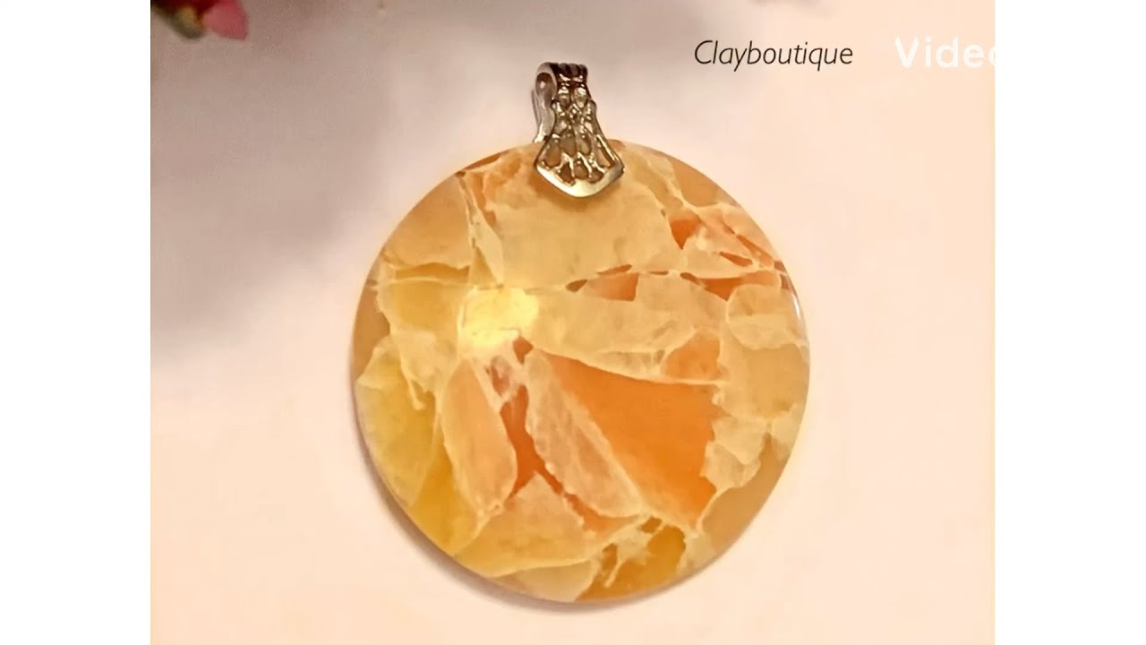Polymer Clay Faux Honeycomb Calcite Technique/Pendant