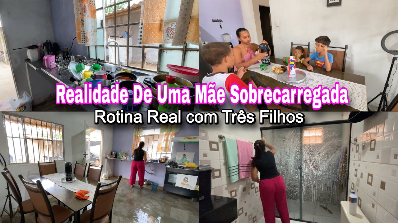 Realidade de Uma M&atilde;e Sobrecarregada | Rotina Real com Tr&ecirc;s Filhos 😓