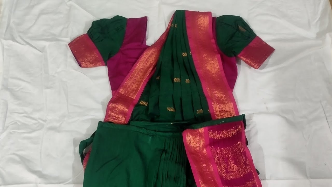 Adiyaar saree / how to semi stitched adiyaar saree/ Baratanatyam dress cutting and stitching 