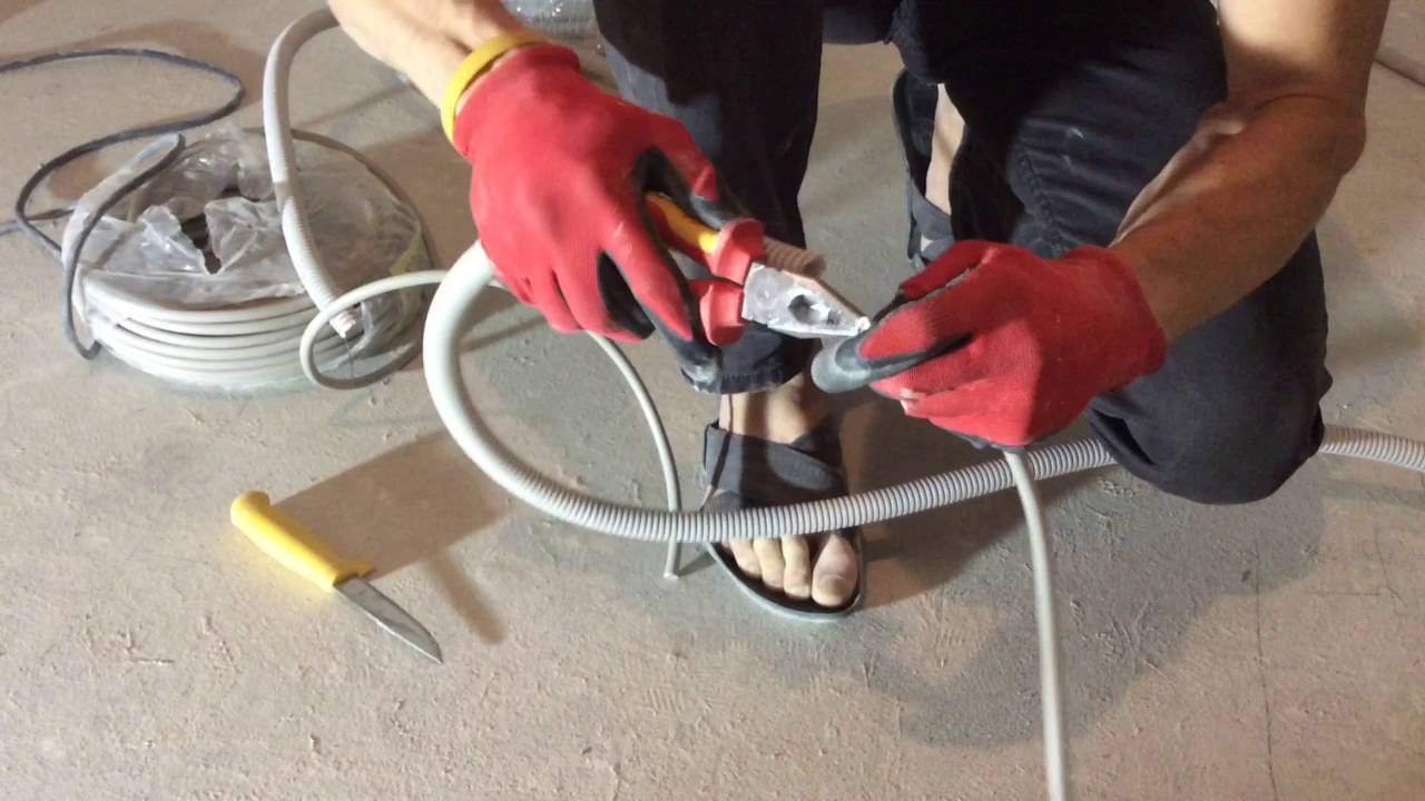 Гофра. Как быстро продеть кабель в гофру