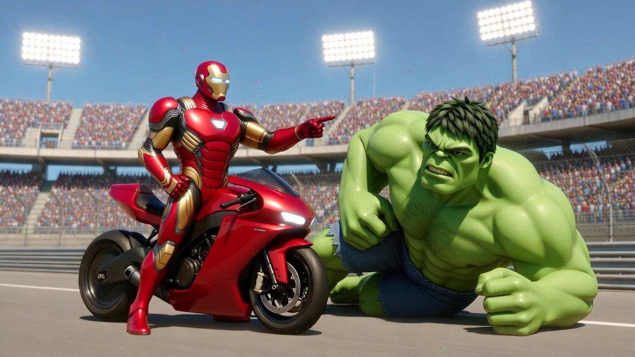 🏍️🔥 IRON MAN Wins The Legendary Super Bike Racing Championship  | Epic Stadium Race