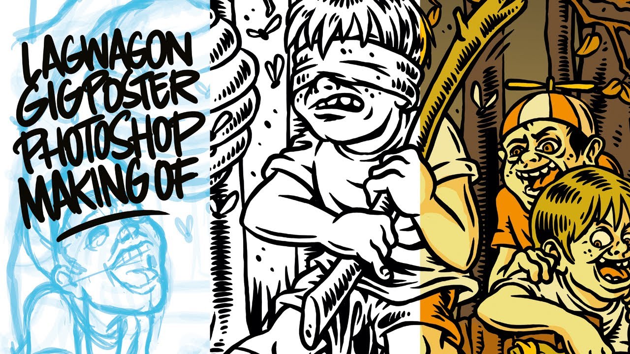 Photoshop time lapse: Joel Abad, Lagwagon gig poster making of