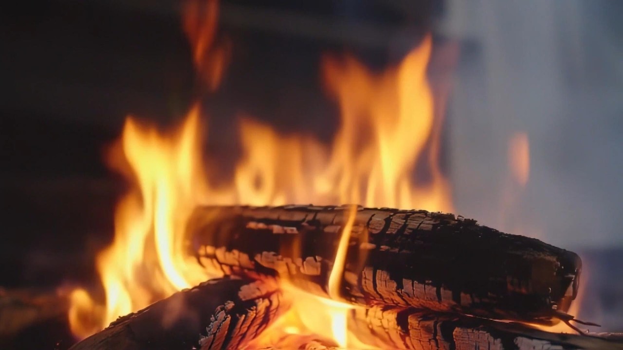Burning Logs & Crackling Fire Sounds for Sleep, Relaxing, Study. For TV & background🔥8 hours long.🔥