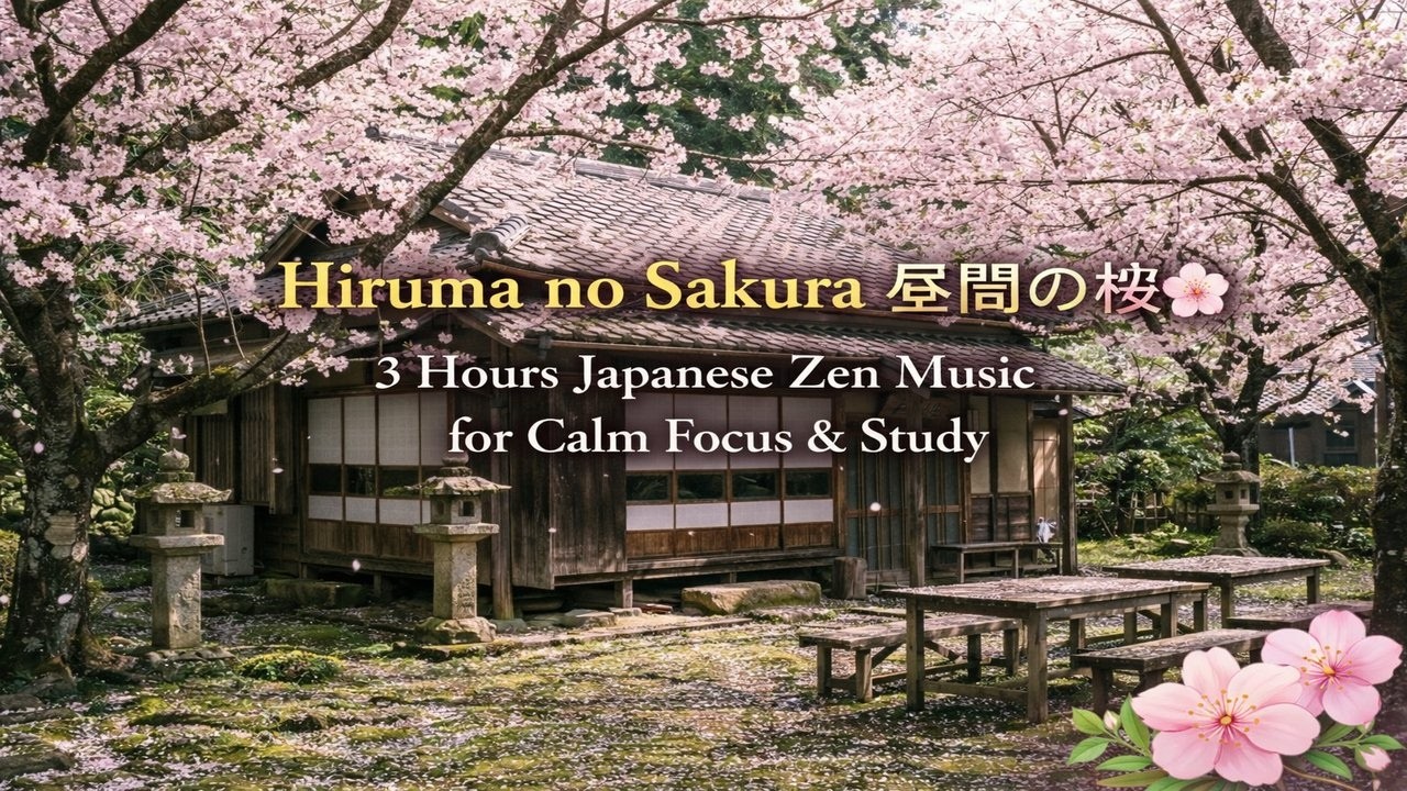 Hiruma no Sakura 昼間の桜 🌸 3 Hours Japanese Zen Music for Calm Focus & Study