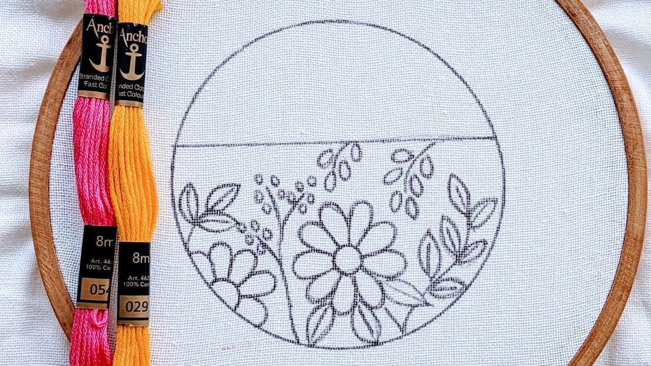VERY EASY HAND EMBROIDERY DESIGN FOR CUSHION COVERS AND PILLOW COVERS
