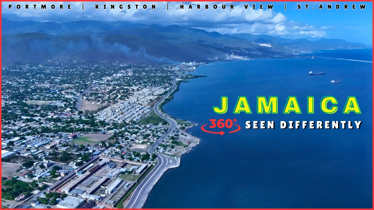Взгляните на Кингстон, Ямайка, по-новому | Полное 360° погружение в прибрежную дорогу в разрешени...