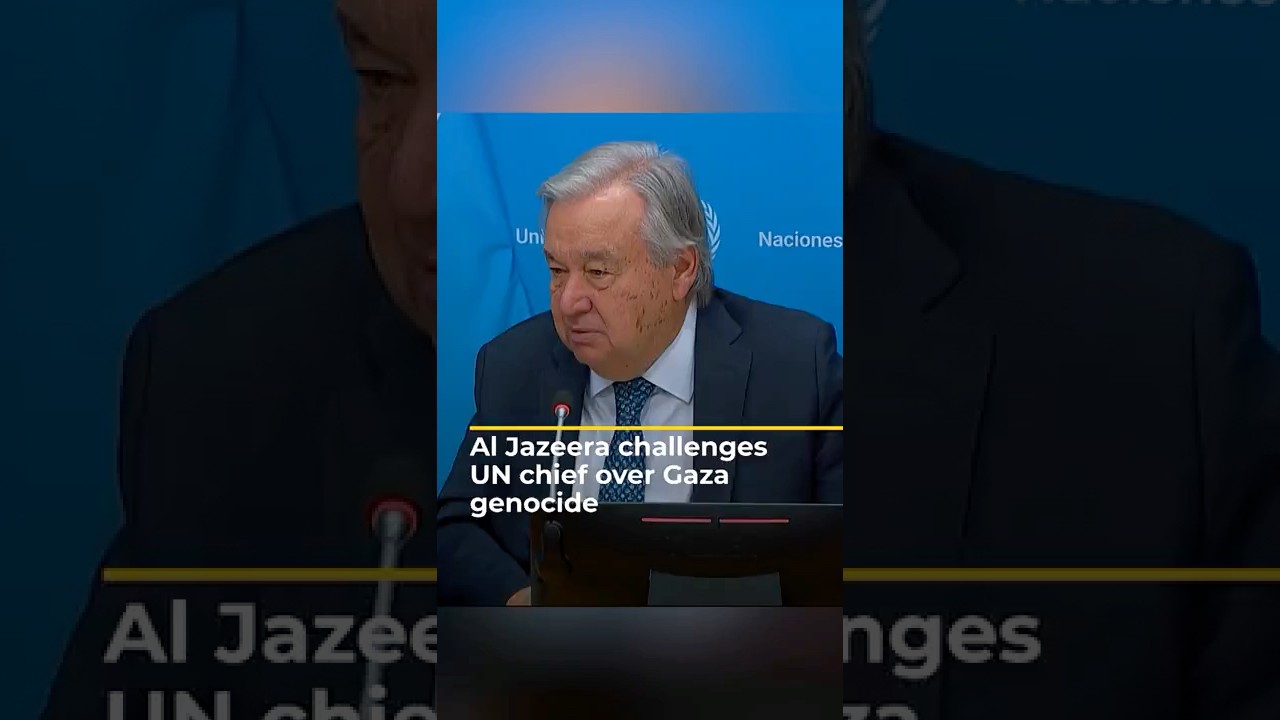 Al Jazeera challenges UN chief over Gaza genocide | AJ #short