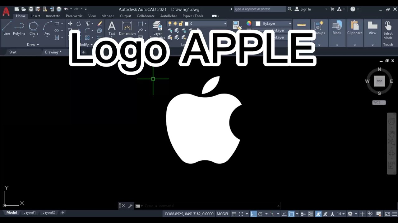 Logo de APPLE en AutoCAD Tutorial