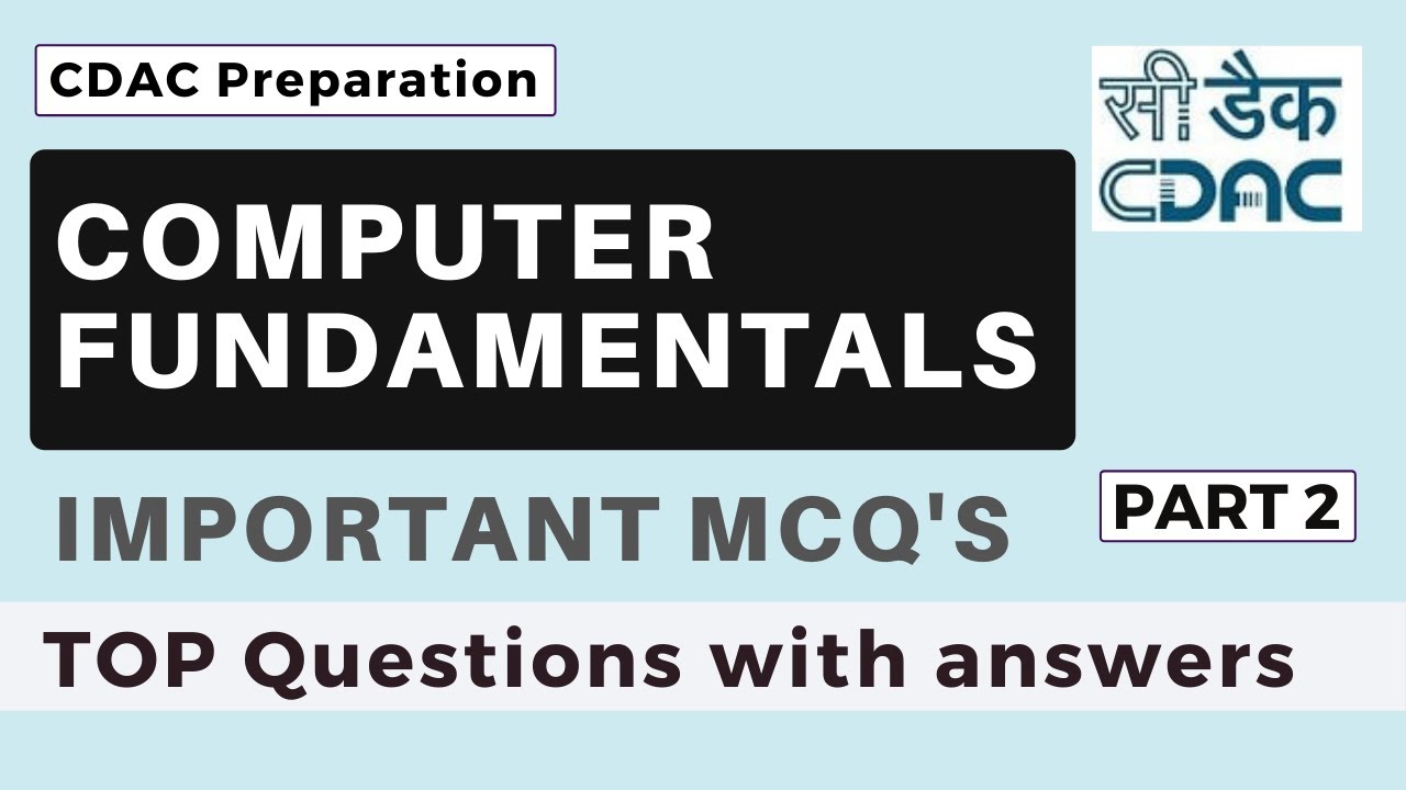 Computer fundamentals MCQ's | Most Important Questions | CDAC-CCAT Preparation | Part -2