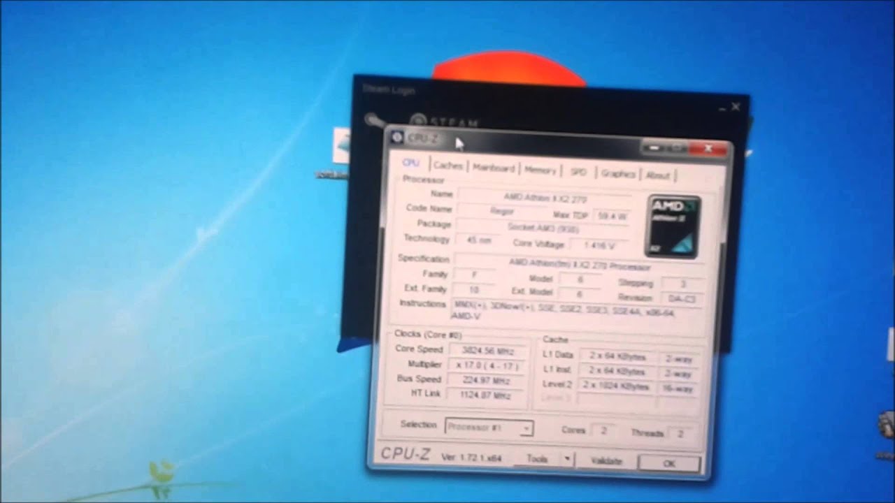 AMD Athlon II X2 270 3.4Ghz overclock to 3.91Ghz