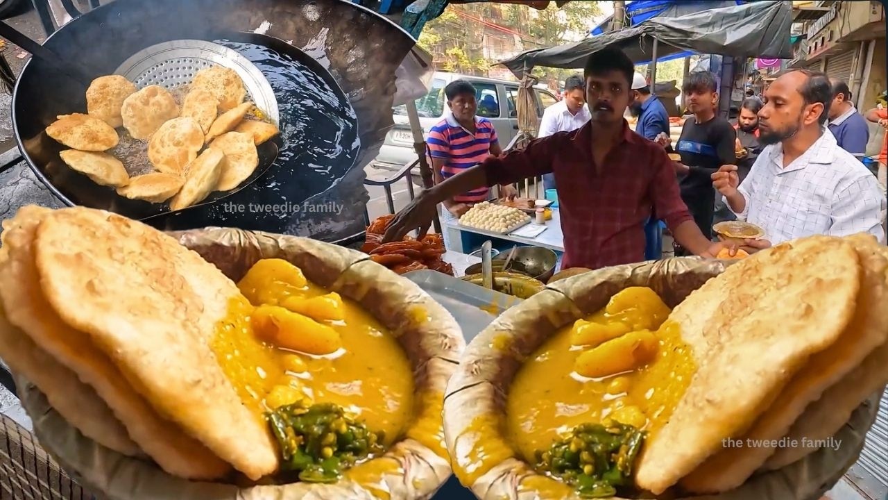 Cheapest Street Food in Kolkata | ₹6 Puri Sabzi Breakfast | Indian Street Food