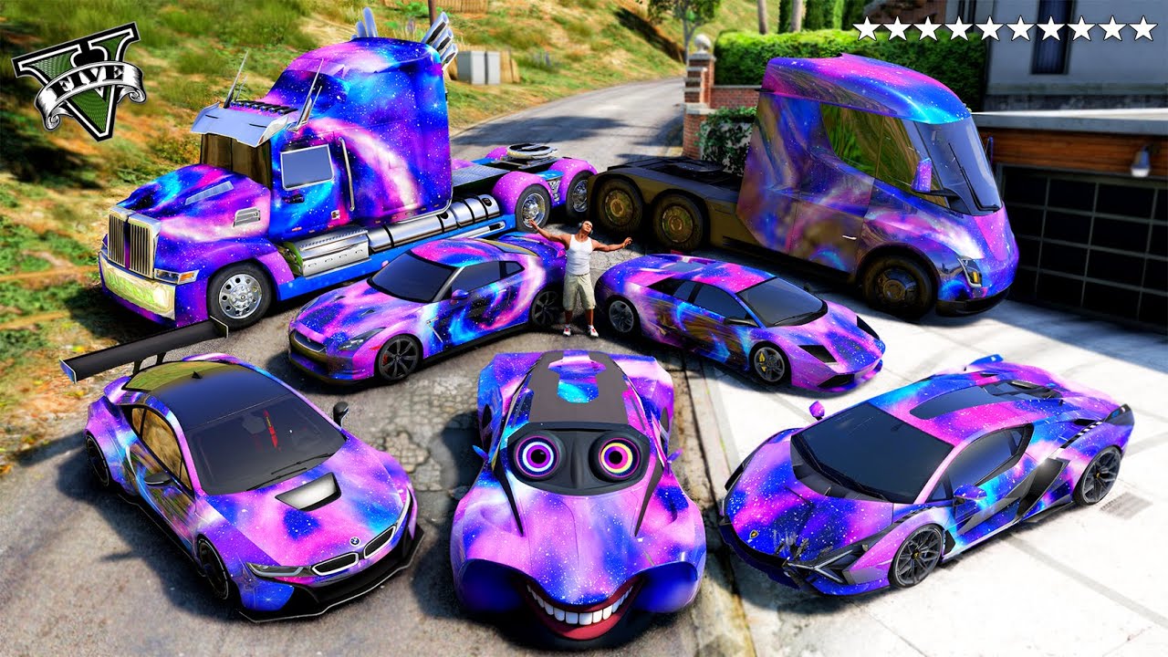 GTA 5 - Stealing Modified GALAXY LUXURY Cars with Franklin! (Real Life Cars #303)