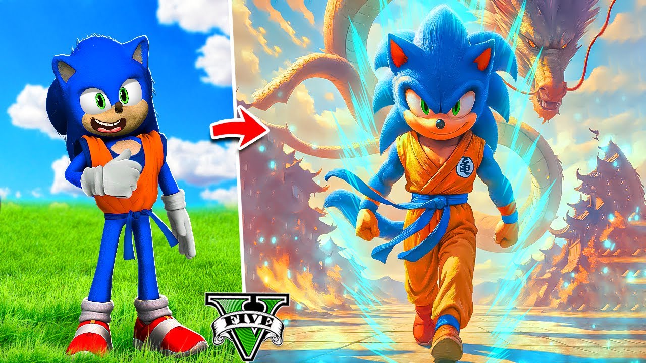 Mejorando a GOKU SONIC en GTA 5 !! (Sonic Movie mod)