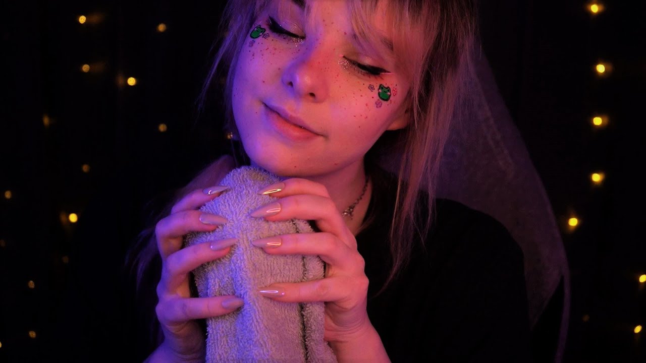 ASMR | "shh it's okay" & cozy towel scratching - blue yeti