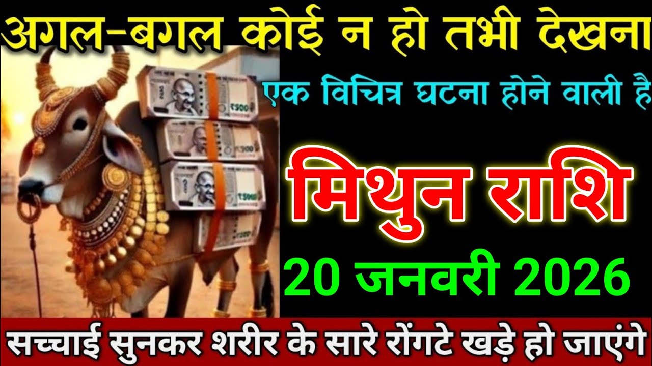 मिथुन राशि 20 जनवरी 2026 अगल-बगल कोई न हो तभी देखना बड़ी खबर। Mithun Rashi 