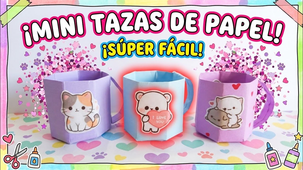 ​☕ ¡Haz estas Mini Tazas de Papel súper ADORABLES! | DIY Fácil #manualidades #diy  #origamifacil 