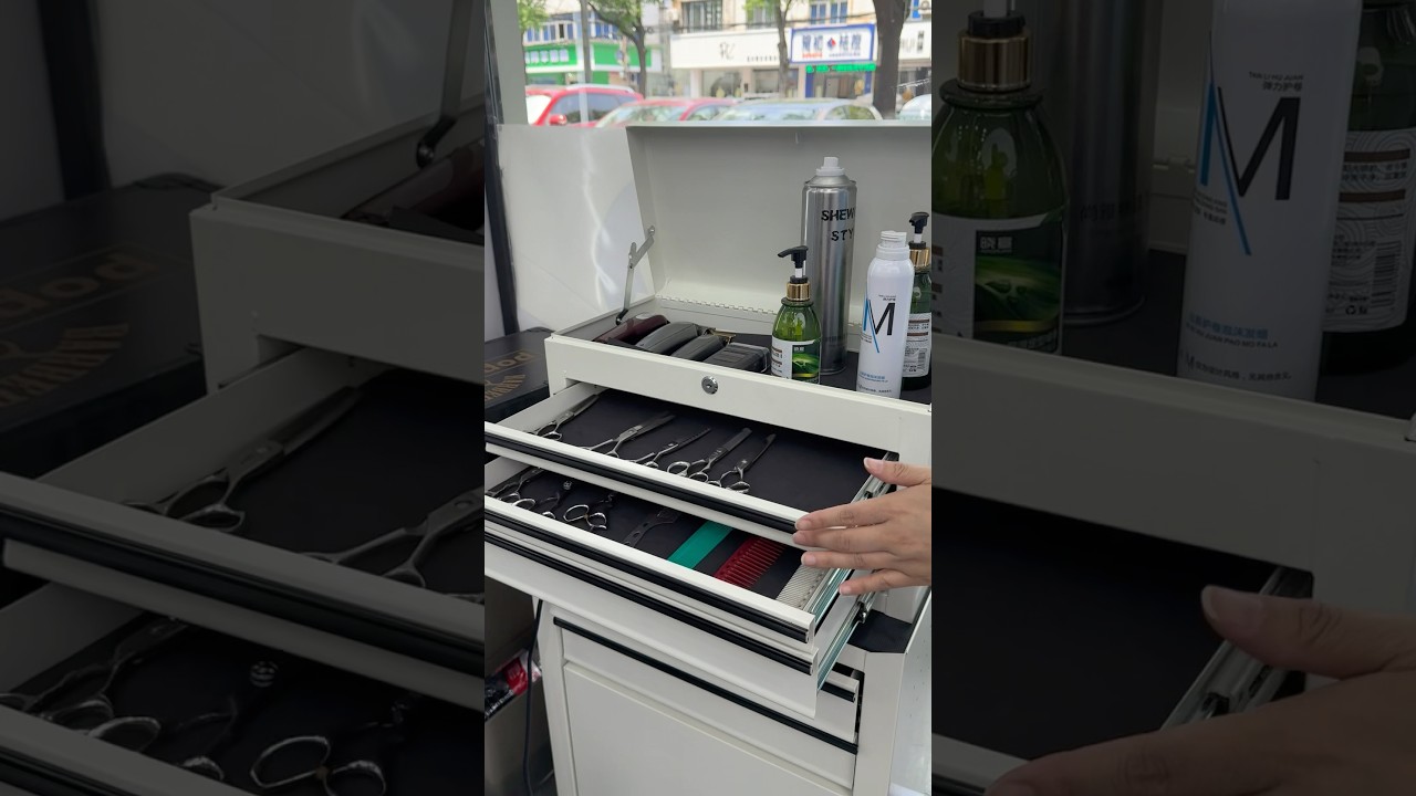 Tool cabinet used in the barber shop.