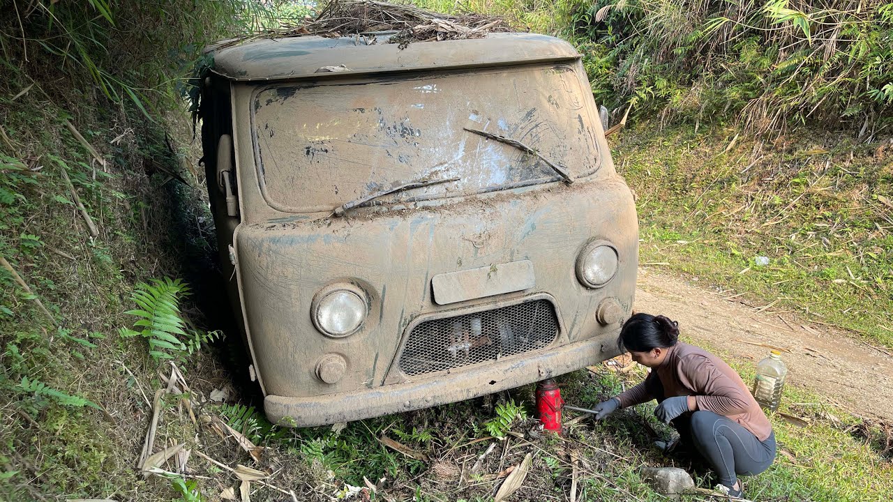 Full video: Girl restores old, broken car, repairing it to perfection.