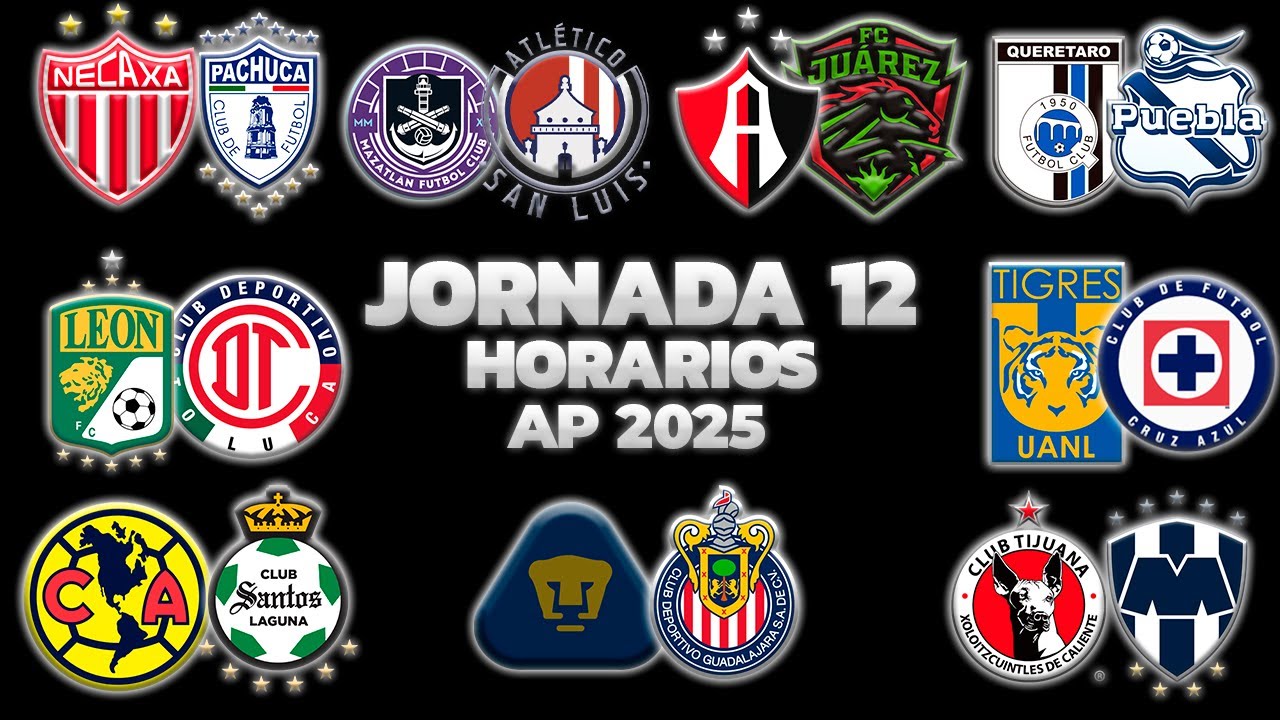 HORARIOS, CANALES Y FECHAS DONDE VER LA JORNADA 12 | LIGA MX APERTURA 2025