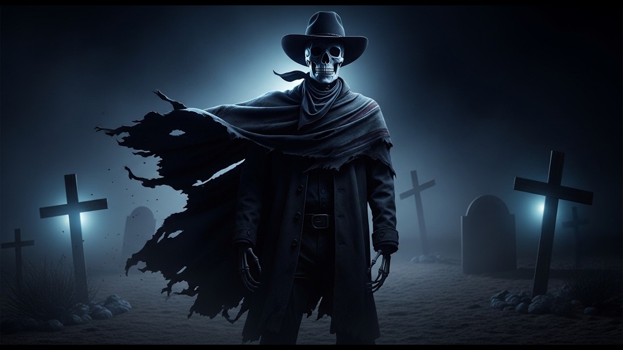 A Skull Cowboy’s Silent Whiskey Night 4K