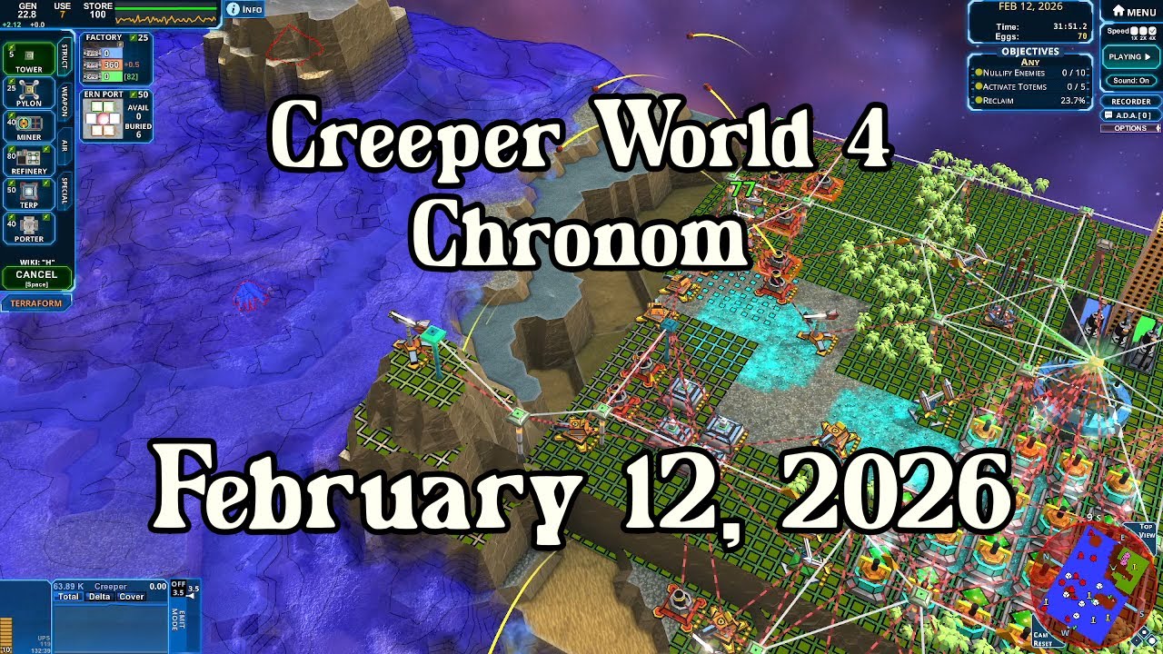 Creeper World 4 Daily Map –  February 12, 2026 | No Commentary