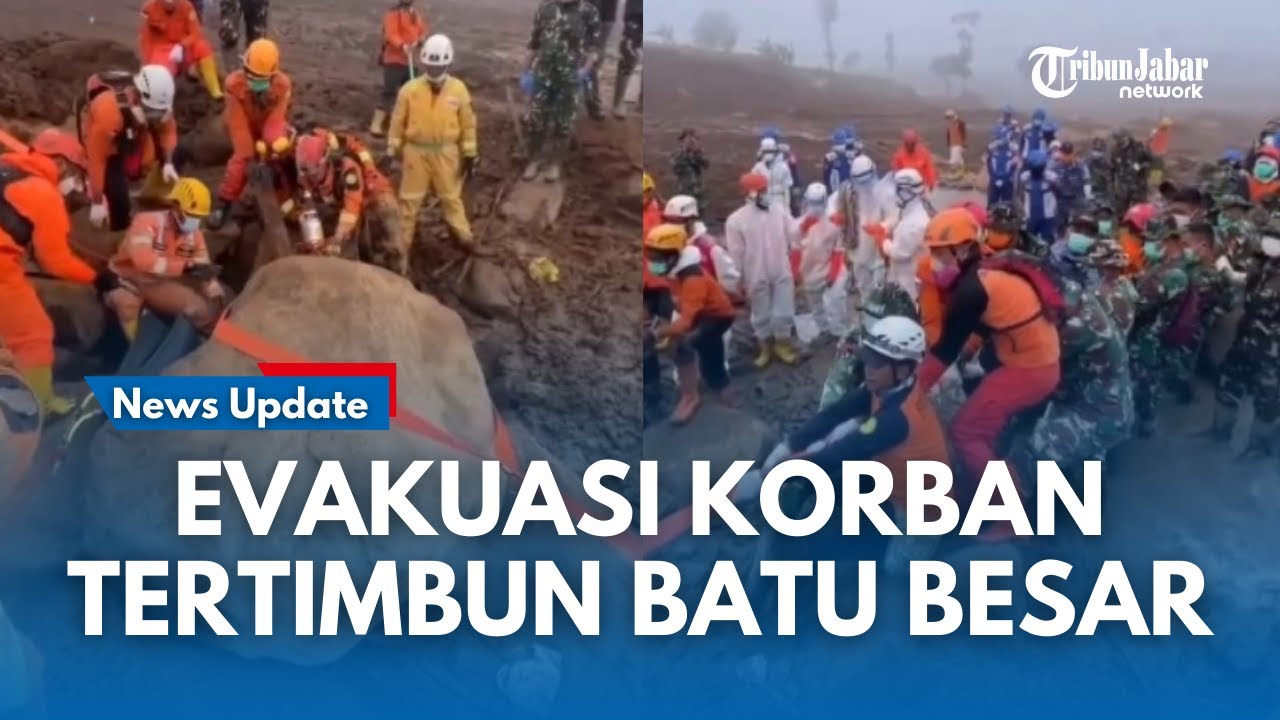 MENCEKAM !!! Evakuasi Korban Tertimbun Batu Raksasa Di Longsor Pasirlangu Cisarua Bandung Barat