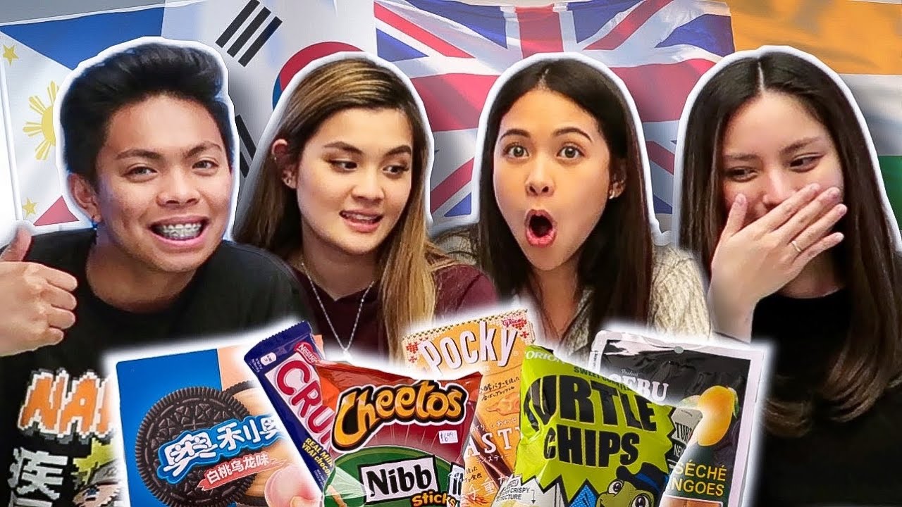 Trying INTERNATIONAL SNACKS!! (India, Philippines, UK, Korea & More!!)